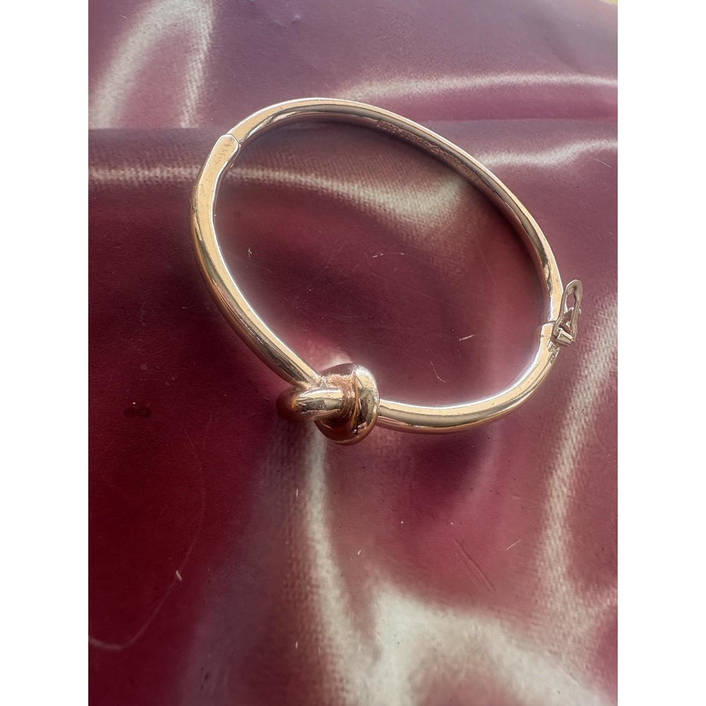 Kate Spade New York Sailor Knot Bangle Bracelet Rose Gold Tone Hinged Clasp